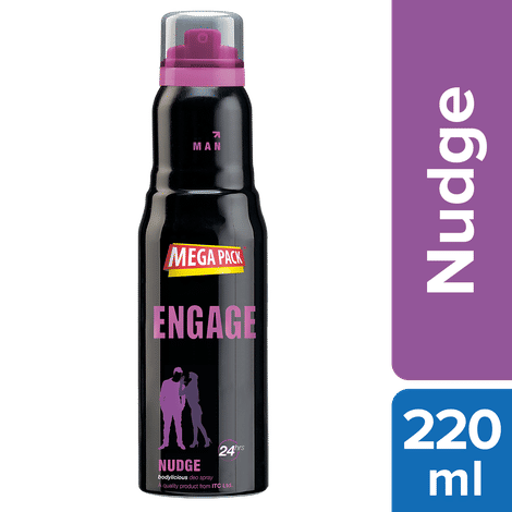 Buy Engage Nudge Deodorant for Men, Spicy and Woody, Skin Friendly Deo, 220 ml Body Spray-Purplle