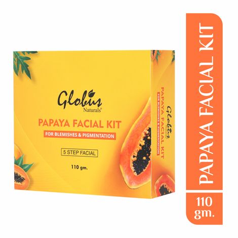 Buy Globus Naturals Anti-Tan Papaya Facial Kit For Flawless Skin | 5 Step Tan Removal Kit |Paraben Free | Salon Grade| For All Skin Types (110 g)-Purplle