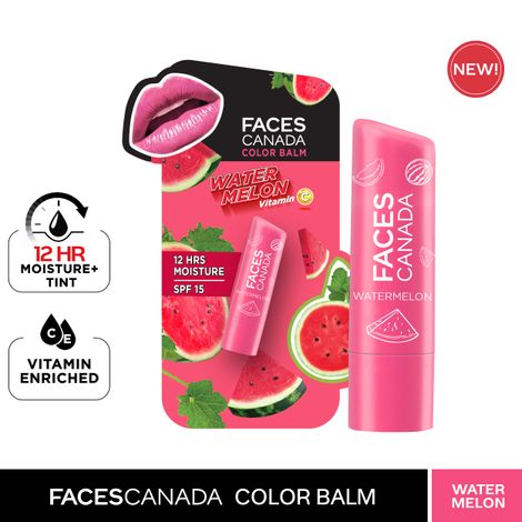 Buy Faces Canada Color Balm | 12Hr Moisture For Dry, Chapped Lips | Vitamin C | Spf 15 | Watermelon Watermelon 02 (4.5 G)-Purplle