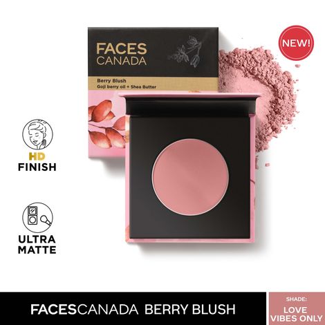 Buy Faces Canada Berry Blush | Rosy pink | Mattifying & Long Lasting| Lightweight| Love vibes only Core Range Pink Core Range-Purplle