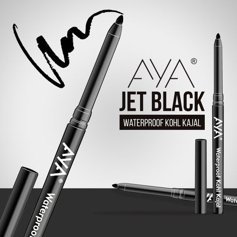 Buy AYA Waterproof Kohl Kajal, Jet Black, Set of 2 (0.28 g + 0.28 g)-Purplle