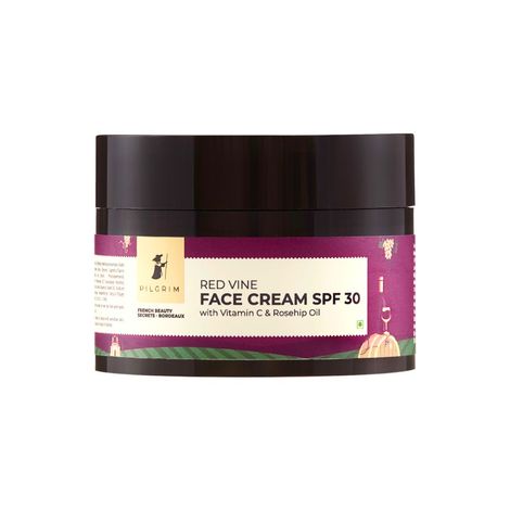 Buy Pilgrim Red Vine Face Cream SPF 30 with Vitamin C & Rosehip Oil | Firm & Radiant Skin, Sun Protection PA+++, Daily Use, Men & Women (50 g)-Purplle