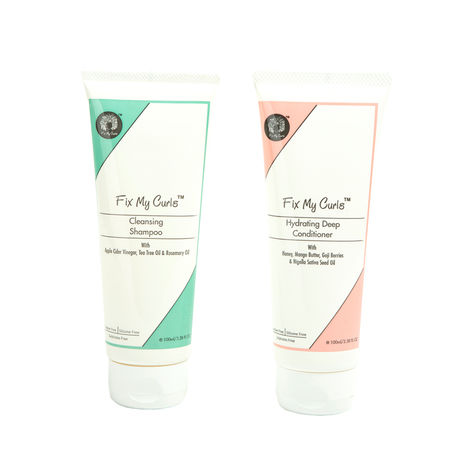 Buy Fix My Curls Cleansing Shampoo with Hydrating Deep Conditioner for Curly and Wavy Hair 100 gm Each-Purplle