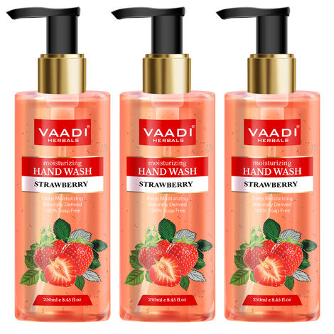 Buy Vaadi Herbals Pack of 3 Deep Moisturizing Strawberry Hand Wash (250 ml x 3)-Purplle