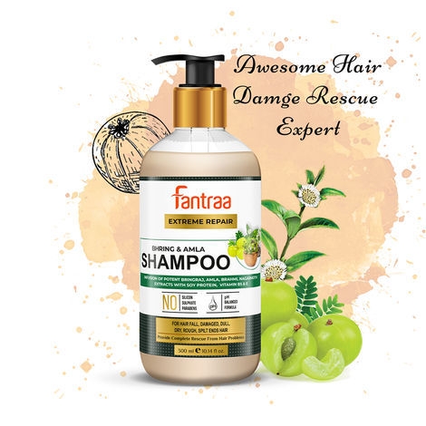 Buy Fantraa Bhring Amla Shampoo For Hair Fall Control and Damaged Repair With Bhringraj and Amla (300 ml)-Purplle