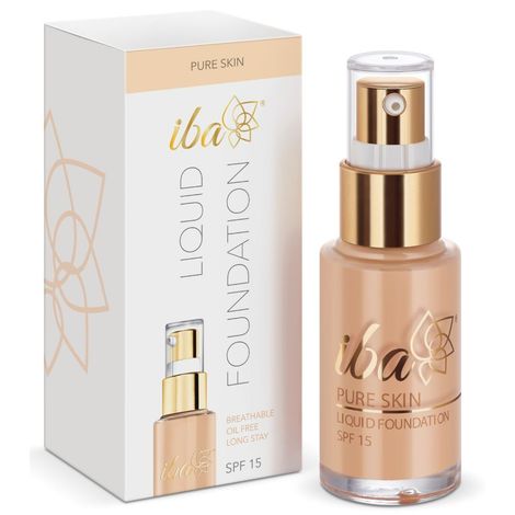 Buy Iba Pure Skin Liquid Foundation - Sun Beige, 30 ml | Full Coverage l Long Lasting | Lightweight l Oil Free Matte Finish | SPF 15 | 100% Natural Vegan & Cruelty Free-Purplle