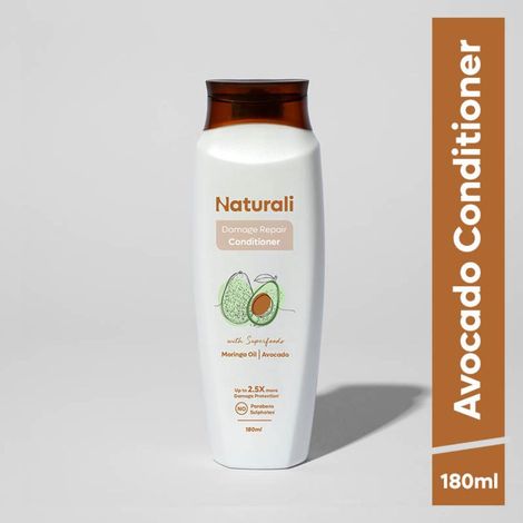 Buy Naturali Damage Repair Conditioner with Moringa Oil & Avocado | Nourishes & Revitalizes | Hair Conditioner for Dry Frizzy Hair,180 ml-Purplle