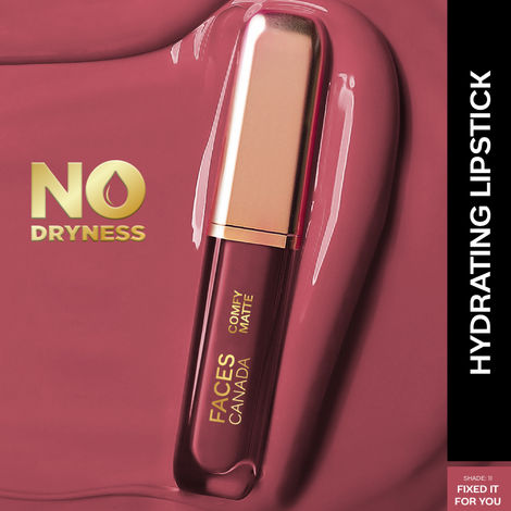 Buy FACES CANADA Comfy Matte Liquid Lipstick - Fixed It For You, 3ml | 10HR Longstay | Intense Matte Color | Almond Oil & Vitamin E | No Dryness | No Alcohol-Purplle