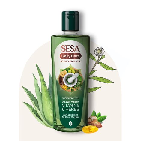 Buy Sesa Daily Care Light Ayurvedic Oil - Aloe Vera, Vitamin E & 6 Ayurvedic Herbs - 200 ml-Purplle