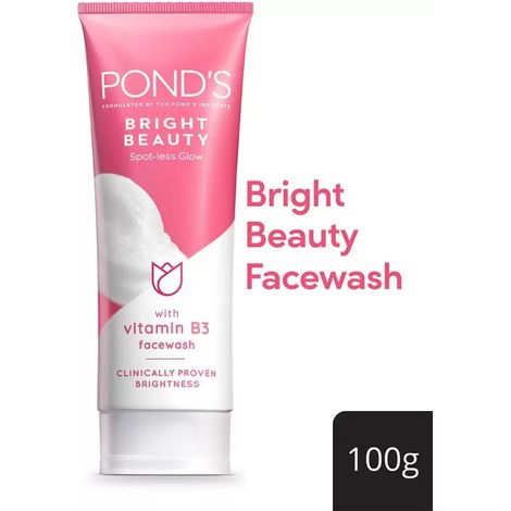 Buy Ponds Bright Beauty Spotless Glow Facewash with Vitamin B3, 100gm-Purplle