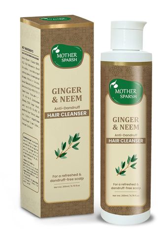 Buy Mother Sparsh Ginger & Neem Anti-Dandruff Hair Cleanser-Purplle