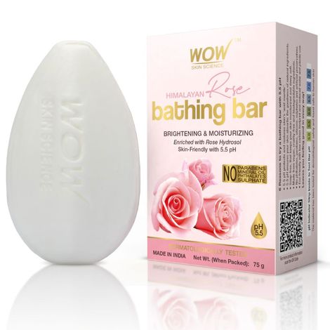 Buy WOW Skin Science Himalayan Rose Bathing Bar -Skin-Friendly with 5.5 pH - (75 g)-Purplle