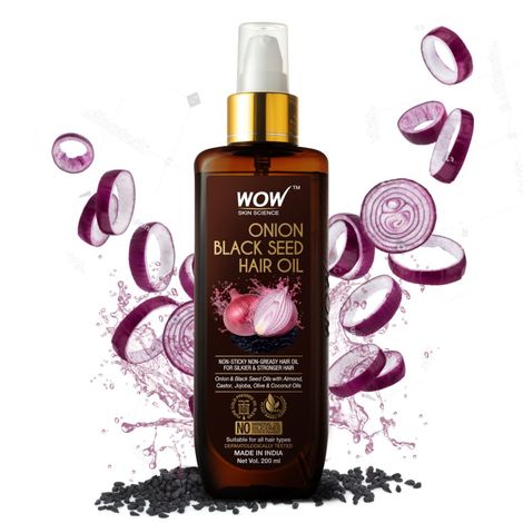 Buy WOW Skin Science Onion Hair Oil With Black Seed Oil Extracts - Controls Hair Fall - No Mineral Oil, Silicones & Synthetic Fragrance - 200 ml BOGO-Purplle