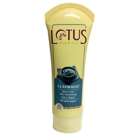 Buy Lotus Herbals Claywhite Black Clay Face Pack | Detans Skin & Unclogs Pores | 120g-Purplle
