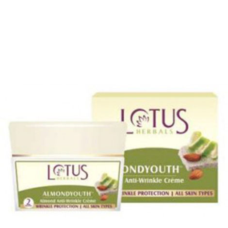 Buy Lotus Herbals Almondyouth Almond Anti-Wrinkle Cream | For All Skin Types | 50g-Purplle