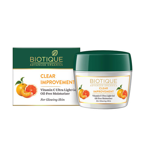 Buy Biotique Advanced Organics Clear Improvement Vitamin C Ultra Light Gel Oil-Free Moisturiser (175 g)-Purplle