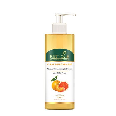 Buy Biotique Advanced Organics Clear Improvement Vitamin C Illuminating Body Wash (200 ml)-Purplle
