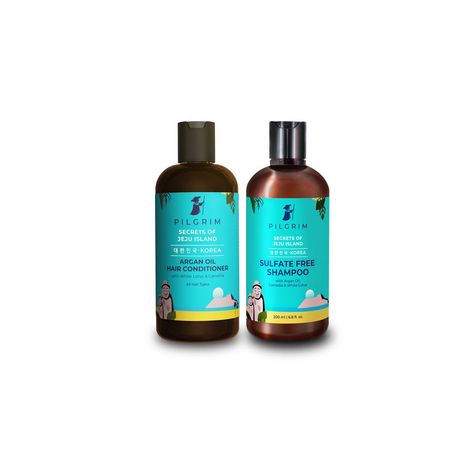 Buy Pilgrim Anti-Frizz Hair Care Set with Sulphate Free Shampoo 200ml & Argan Oil Hair Conditioner 200ml | Silky Smooth Hair For Women and Men-Purplle