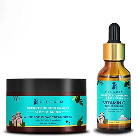 Buy Pilgrim Daily Routine Combo | Vitamin C Night Serum 30 ml & Day Face Cream with SPF 50 100 gm | Sulphate Paraben Free | Youthful skin | Pi gmentation & Blemish Removal | Men & Women | All Skin-Purplle