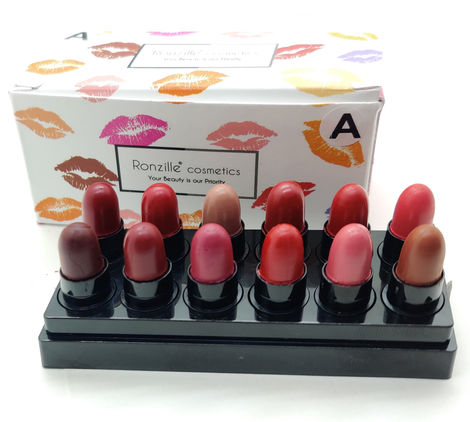 Buy Ronzille Super Matte Mini Bullet Lipstick Set of 12 Lipstick -A-Purplle