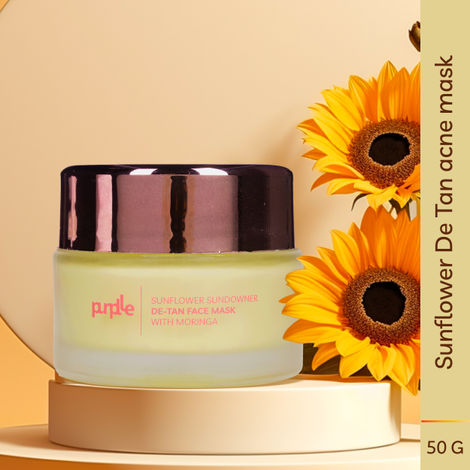 Buy Purplle Sunflower Sundowner De-tan Face Mask with Moringa for Naturally Brighter Skin (50g)-Purplle