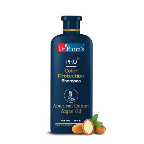 Buy Dr.Batra`s PRO+Color Protection Shampoo. Contains American Quinoa, Moroccan Argan Oil, Thuja Extracts. Improves Color Retention. Conditions Hair. Maintains Scalp Health. Sulphate, Paraben, Silicone Free. Suitable for men and women. 350 ml-Purplle