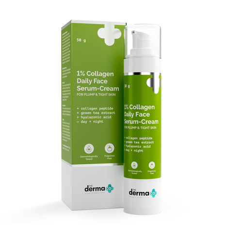 Buy The Derma co.1% Collagen Daily Face Serum-Cream with Green Tea & Hyaluronic Acid For Plump & Tight Skin (50 g)-Purplle