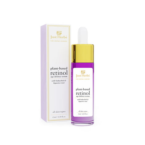 Buy Just Herbs Plant-based Retinol/Bakuchiol Anti-aging Day & Night Face Serum For Fine Lines,Wrinkles and Dark Spots,Suitable for Men & Women - 15 ml-Purplle