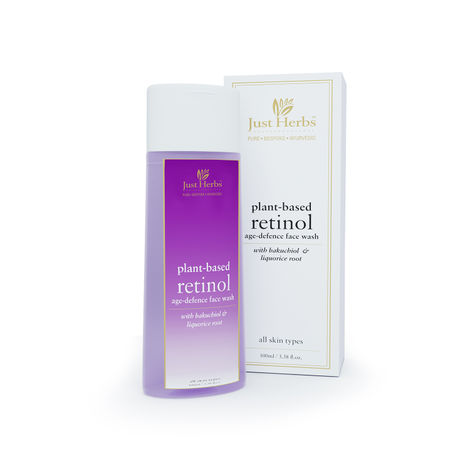 Buy Just Herbs Plant-based Retinol Face Wash For Fine Lines ,Wrinkles & Dark Spots,Suitable for All Skin Types - 100ml-Purplle