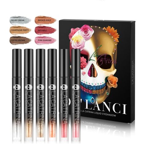Buy DE ' LANCI 6 Color LA CATRINA Glitter & Glow Liquid Eyeshadow Set - Combo of 6-Purplle