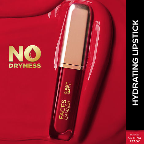Buy FACES CANADA Comfy Matte Liquid Lipstick - Getting Ready, 3 ml | Comfortable 10HR Longstay | Intense Matte Color | Almond Oil & Vitamin E Infused | Super Smooth | No Dryness | No Alcohol-Purplle
