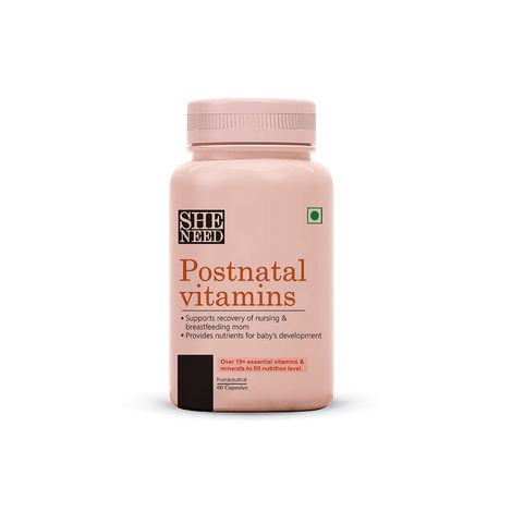 Buy SheNeed Postnatal Vitamins Supplements - Supports Recovery, Breastfeeding, Nursing After Delivery & Levels Hormonal Activity- 60 Capsules-Purplle