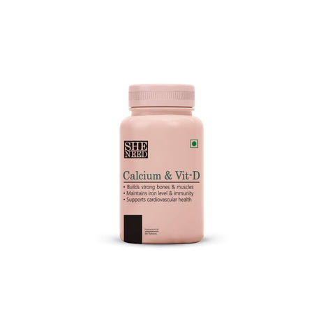Buy SheNeed Calcium and Vit-D Supplement For Women - Monitors Iron Level & Strong Bone Health – 60 Tablets-Purplle