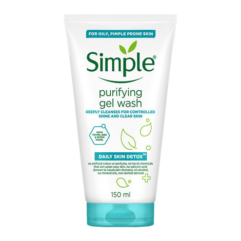 Buy Simple Daily Skin Detox PurifyingA Gel Wash (150 ml)-Purplle