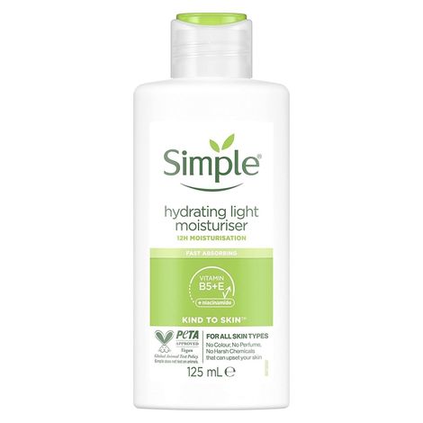 Buy Simple Kind to Skin Hydrating Light Moisturiser| For all skin types  | No Added Perfume, No Harsh Chemicals, No Artificial Color, No Alcohol and No Parabens | 125 ml-Purplle