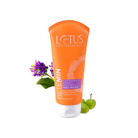 Buy Lotus Professional Retemin Plant Retinol & Natural Vitamin C Face Wash | Whitening & Anti-Ageing | Preservative Free | For All Skin Types | 100g-Purplle