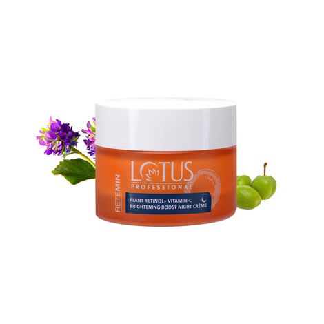 Buy Lotus Professional Retemin Plant Retinol & Vitamin C Brightening Boost Night Cream | Whitening & Anti-Ageing | Preservative Free | For All Skin Types | 50g-Purplle