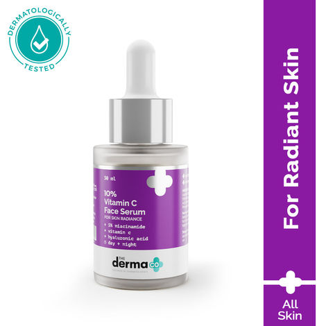 Buy The Derma Co. 10% Vitamin C Face Serum with 5% Niacinamide & Hyaluronic Acid For Skin Radiance - 30ml-Purplle