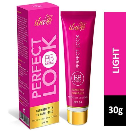 Buy Iba Perfect Look BB Cream With 24 Karat Gold, 30g (Light Shade) l Even Coverage l Fades Dark Spots & Blemishes l Vegan & Cruelty Free-Purplle