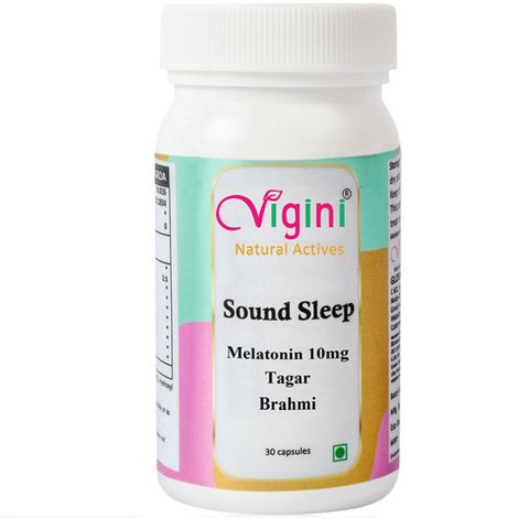 Buy Vigini Natural Non Habit Forming Melatonin 10mg Tagar Chamomile Vitamin B6 Promote Peaceful Deep Sleeping Reduce Stress, Healthy Sleep Aid Relaxation Cycle 30 Caps-Purplle