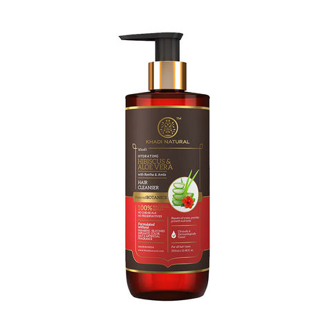 Buy Khadi Natural Hibiscus & Aloevera Hair Cleanser With Reetha & Amla - Powered Botanics 310 ml-Purplle