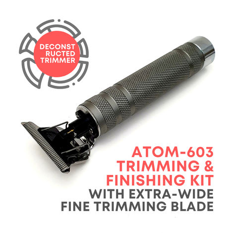 Buy Alan Truman Atom 603 Home Trimming & Finishing Kit - Sandstone Grey | Extra Wide Trimming Blade| Powerful Rotary Motor| Zero Gapped, Super Fine Finishing Blade|For Hair Carving, Beard, Goatees And Hair Tattoos| Sleek Yet Solid Metal Body - 1 Pc-Purplle
