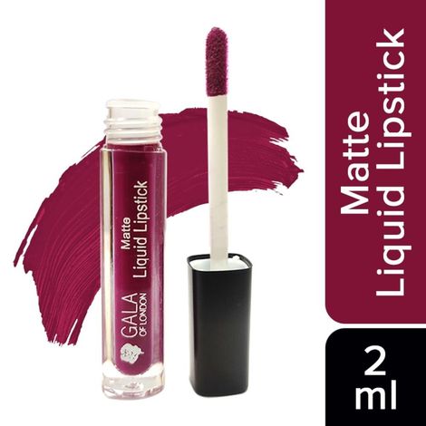 Buy Gala of London Matte Liquid Lipstick (Waterproof, Transfer Proof, Mask Proof, 12H Lasting) - 02 Grape Wine (2 ml)-Purplle