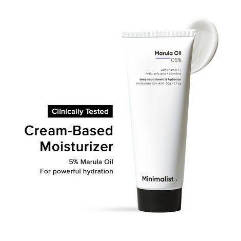 Buy Minimalist 5% Marula Oil Moisturizer with Hyaluronic Acid & Vitamin F & E for Dry Skin - 50 gm-Purplle