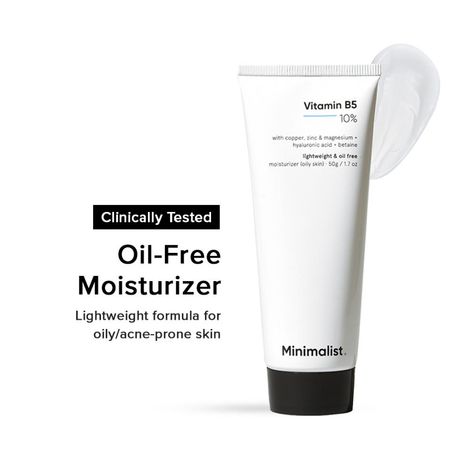 Buy Minimalist 10% Vitamin B5 Oil Free Moisturizer with Zinc, Copper, Magnesium & HA for Oily skin 50 gm-Purplle