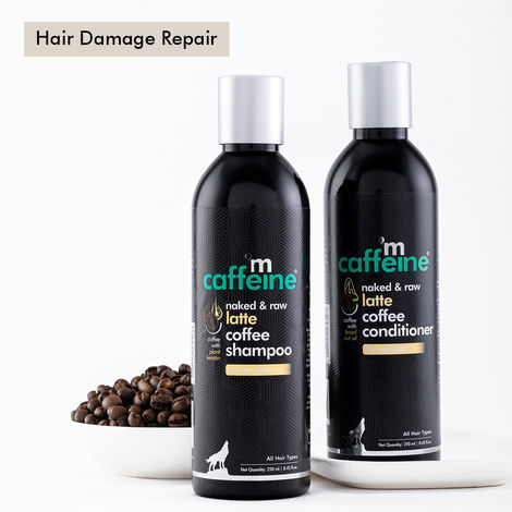 Buy mCaffeine Damage Repair Latte Shampoo & Conditioner Combo | Nourishes & Strengthens Dry Hair | With Coconut Milk, Coffee & Keratin for Smooth & Shiny Hair | Sulphate & Paraben Free 500 ml-Purplle