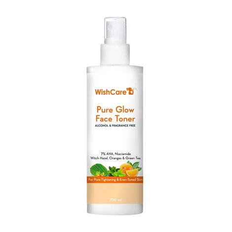 Buy WishCare Pure Glow Face Toner for Pore Tightening & Even Toned Skin with 7% AHA, Oranges & Green Tea (200 ml)-Purplle