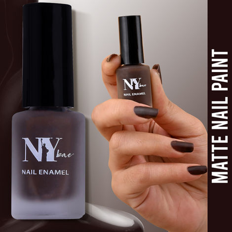 Buy NY Bae Matte Nail Enamel - Chicken Barbecue 15 (6 ml) | Brown | Luxe Matte Finish | Highly Pigmented | Chip Resistant | Long lasting | Full Coverage | Streak-free Application | Vegan | Cruelty Free | Non-Toxic-Purplle