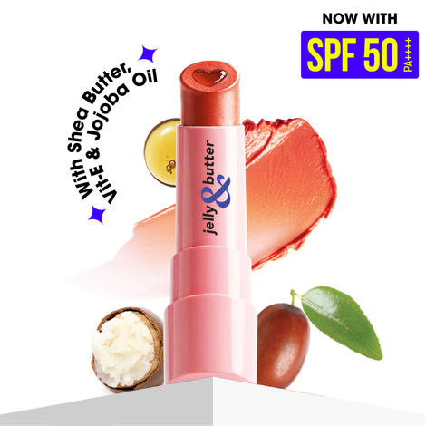 Buy Blue Heaven Jelly & Butter SPF 50 Lip Balm infused with Jojoba Oil, Shea Butter + Vitamin E, smoothens Dry & Chapped Lips, Fades Pigmentation, Soften & Smoothes Plums Lips, Caramel Brown, 3 gm-Purplle