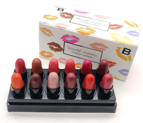 Buy Ronzille Super Matte Mini Bullet Lipstick Set of 12 Lipstick -B-Purplle